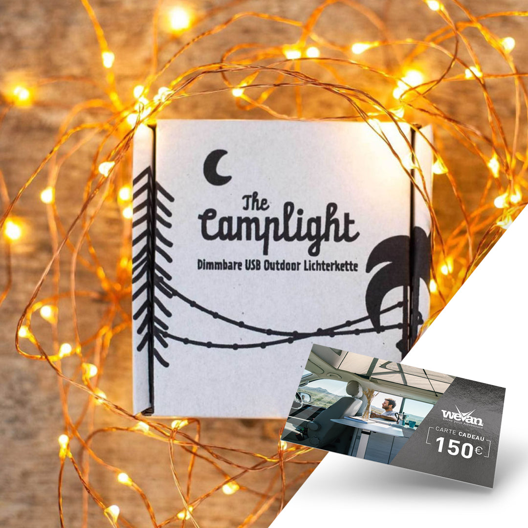 Pack Carte Cadeau 150 € + 1 accessoire Vanlife au choix