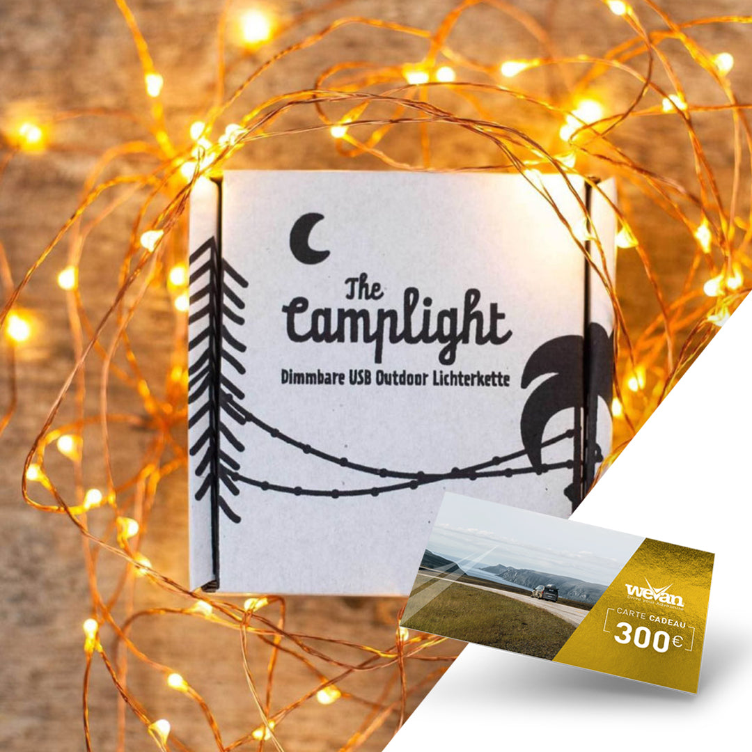 Pack Carte Cadeau 300 € + 1 accessoire Vanlife au choix